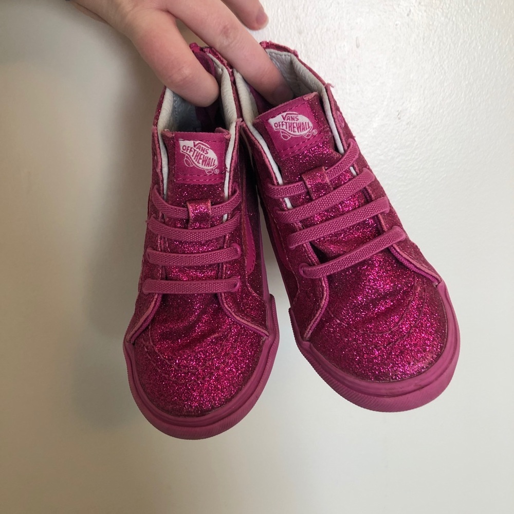 Toddler sparkle pink Vans